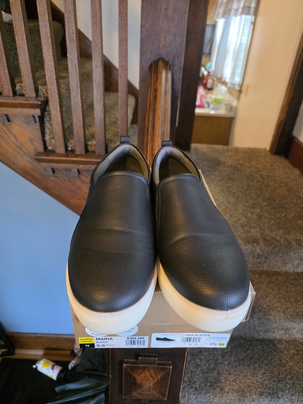 Dr. Scholl's Black Slip-On Platform Sneakers with White Sole